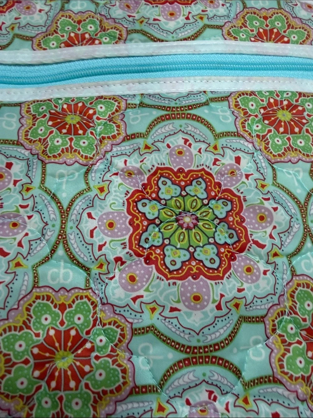 Cinda B Floral Quilted Cosmetic Bag in Aqua